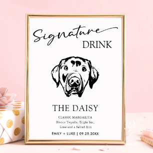 Custom Labrador Dog Wedding Signature Drink Sign