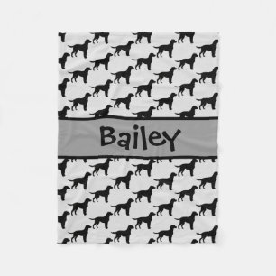 Custom Labrador Retriever Dog Silhouette Fleece Blanket