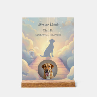 Custom Labrador Retriever Memorial Photo Block Acrylic Sign