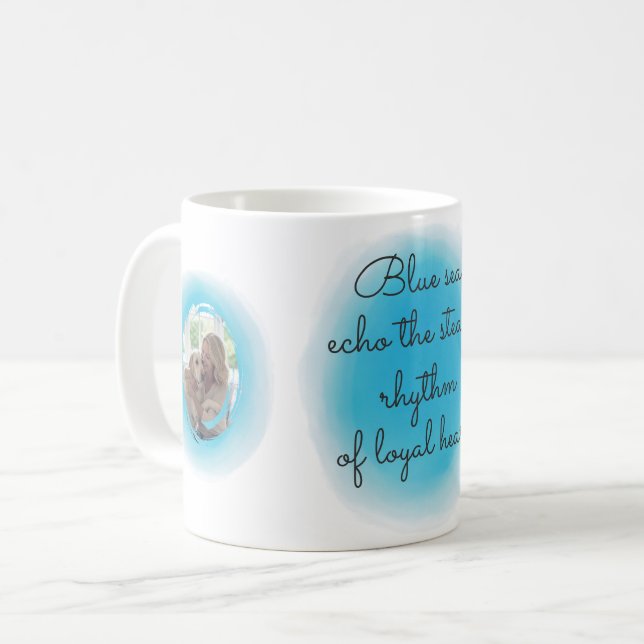 Custom Labrador Retriever Mug in Pastel Blue Water (Front Left)