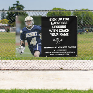 Custom Lacrosse Coach Coaching Class Lessons Black Banner