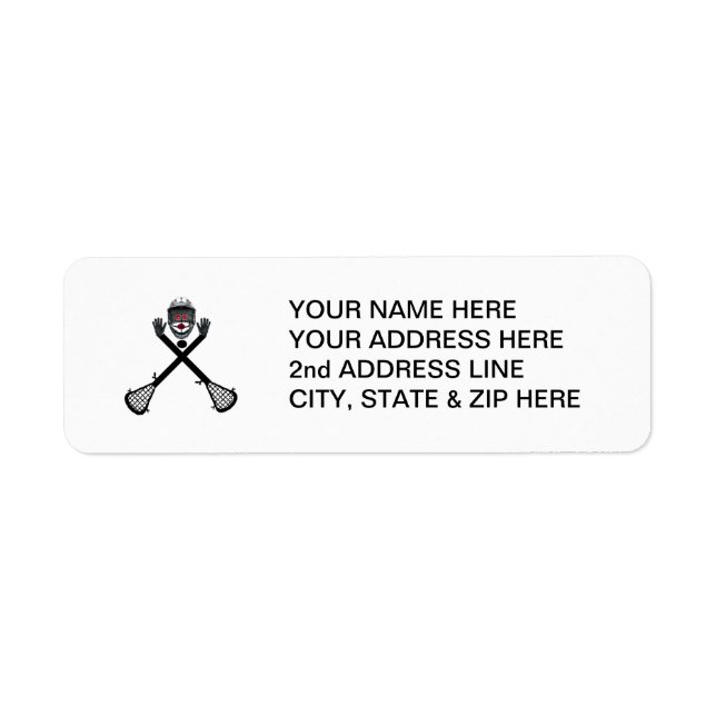 Custom Lacrosse Player Return Address Label (Front)
