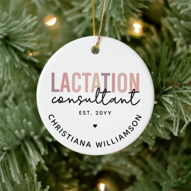 Custom Lactation Consultant Specialist IBCLC Ceramic Ornament (Tree)