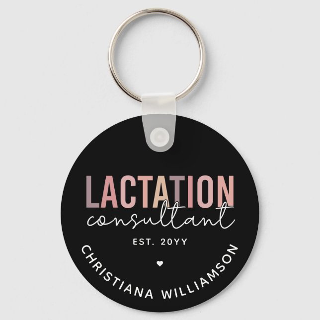 Custom Lactation Consultant Specialist IBCLC Key Ring (Front)