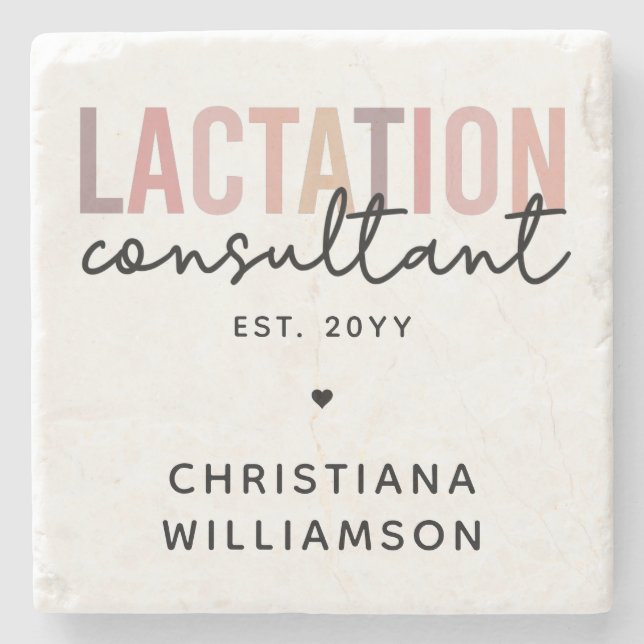 Custom Lactation Consultant Specialist IBCLC Stone Coaster (Front)