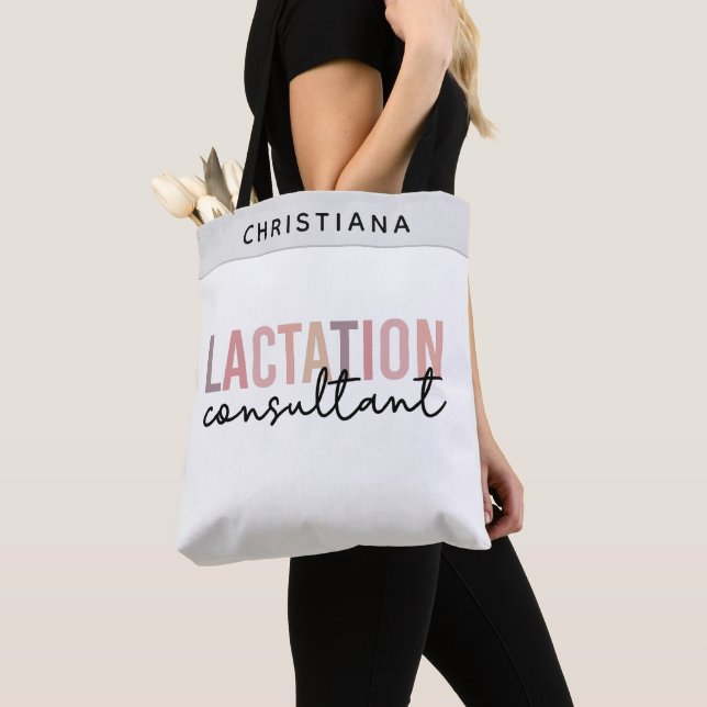 Custom Lactation Consultant Specialist IBCLC Tote Bag (Close Up)
