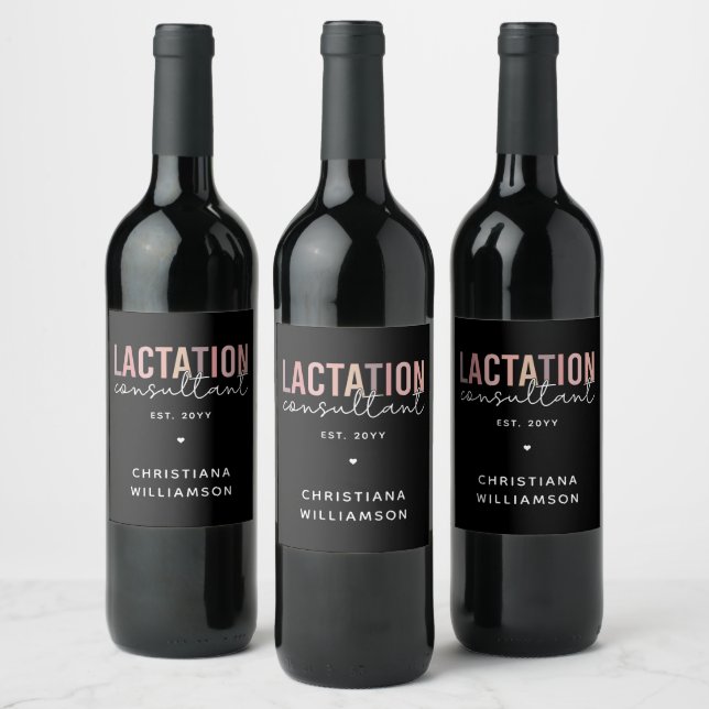 Custom Lactation Consultant Specialist IBCLC Wine Label (Bottles)