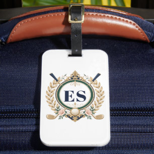 Custom Ladies Elegant Monogram Golf Luggage Tag