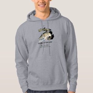 Custom Lake and Date Michigan Walleye Opener Hoodie
