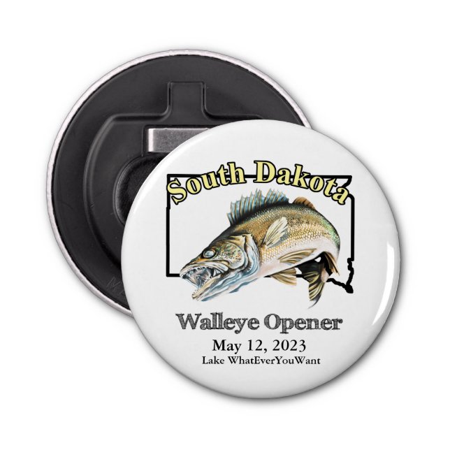  Custom Lake and Date South Dakota Walleye Opener (Front)