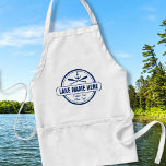 Custom Lake, Beach House & Boat Nautical Anchor Standard Apron<br><div class="desc">Cook or bbq in style wearing this custom lake house/beach house apron. A vintage logo style design features a nautical anchor and 2 criss-crossed paddles. Personalise with 3 lines of custom text - add your lake/beach name, family name, cabin/beach house name, town, city, date, etc - whatever you'd like. Perfect...</div>