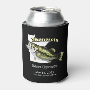 Custom Lake/Date Minnesota Bass Opener Dark Can Cooler