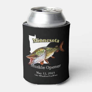 Custom Lake/Date Minnesota Muskie Opener Dark Can Cooler