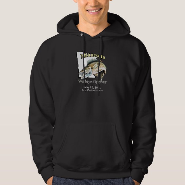 Custom Lake/Date Minnesota Walleye Opener Hoodie (Front)