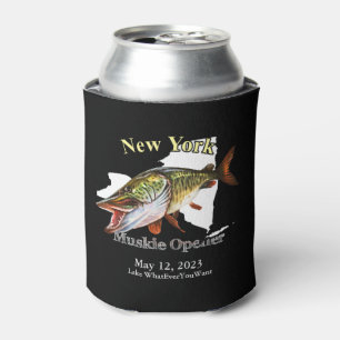 Custom Lake/Date New York Muskie Opener Dark Can Cooler