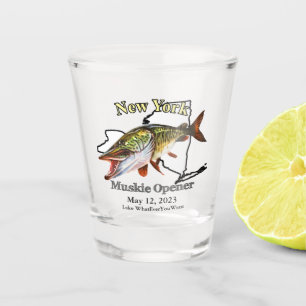 Custom Lake/Date New York Muskie Opener Shot Glass