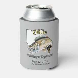 Custom Lake/Date Ohio Walleye Opener Light Can Cooler