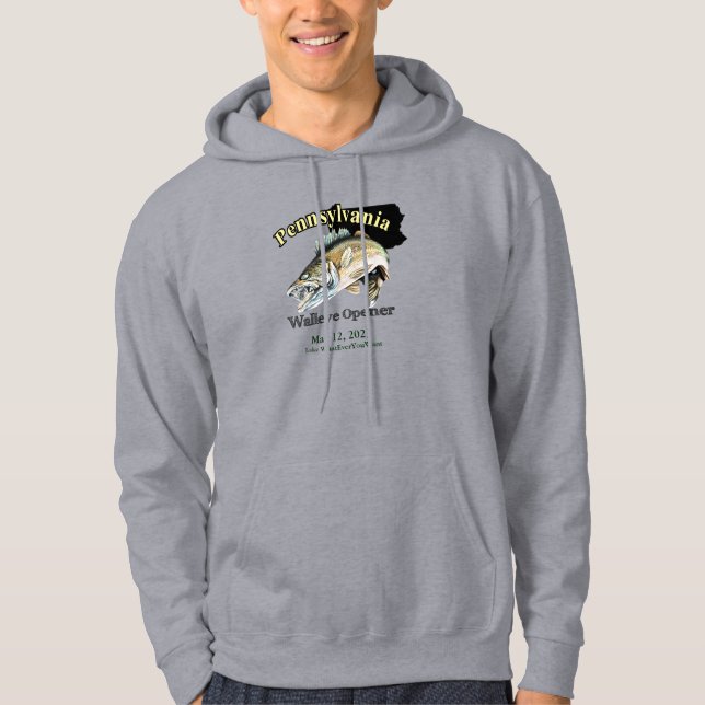 Custom Lake/Date Pennsylvania Walleye Opener Hoodie (Front)