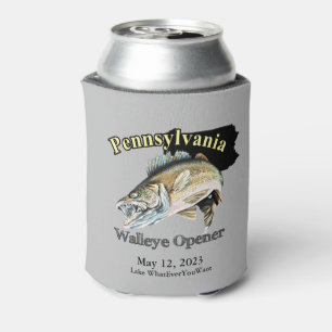 Custom Lake/Date Pennsylvania Walleye Opener Light Can Cooler