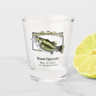 Custom Lake/Date South Dakota Bass Opener Shot Glass