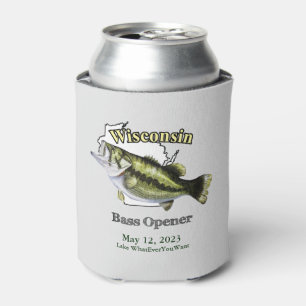 Custom Lake/Date Wisconsin Bass Opener Light Can Cooler