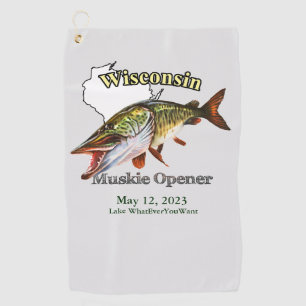 Custom Lake/Date Wisconsin Muskie Fishing Towel