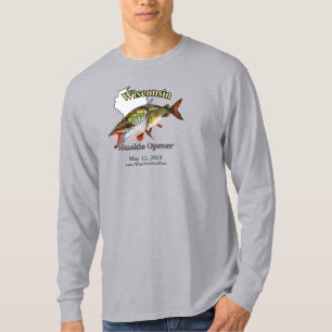 Custom Lake/Date Wisconsin Muskie Opener Light T-Shirt