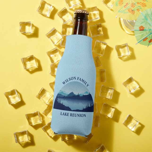 Custom Lake House Family Reunion Summer Vacation Bottle Cooler (In Situ Summer)