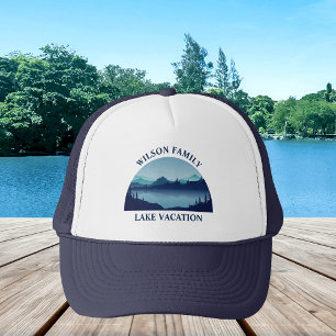 Custom Lake House Family Reunion Summer Vacation Trucker Hat