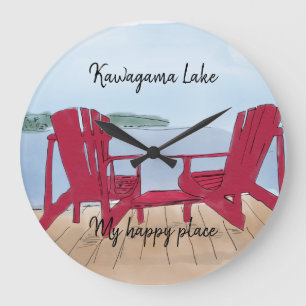 Custom Lake View “‘My Happy Place Large Clock