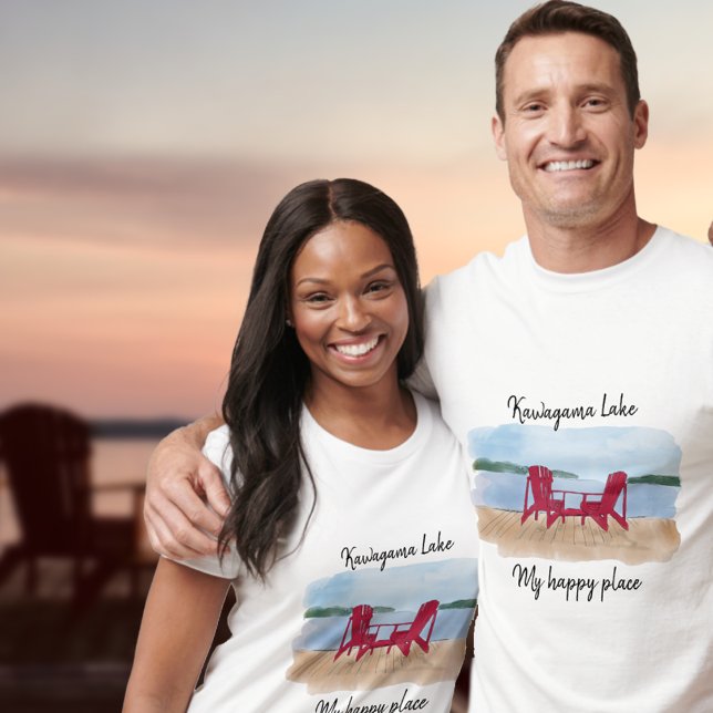 Custom Lake View “My Happy Place T-Shirt (Make every day a lake day!)