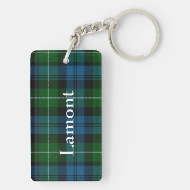 Custom Lamont Tartan Plaid Key Chain (Back)