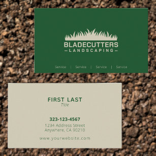 Custom Landscaping Lawn Care Business Cards