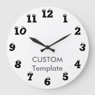 Custom Large 10.75" ROUND Wall Clock EYEBALLS
