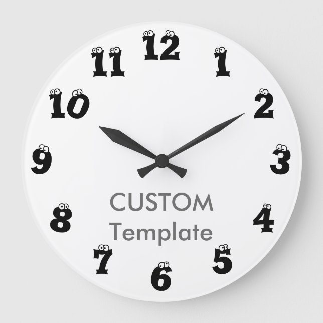 Custom Large 10.75" ROUND Wall Clock EYEBALLS (Front)