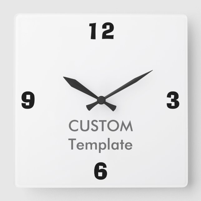 Custom Large 10.75" Square Wall Clock, AD LIB Font Clock (Front)