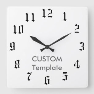 Custom Large 10.75" Square Wall Clock OLD ENGLISH
