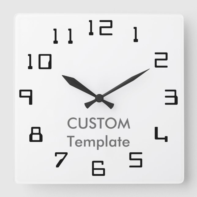 Custom Large 10.75" Square Wall Clock ORBIT II (Front)