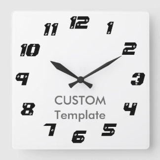 Custom Large 10.75" Square Wall Clock SCREWED OBL.