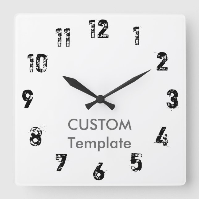 Custom Large 10.75" Square Wall Clock SHORTCUT (Front)