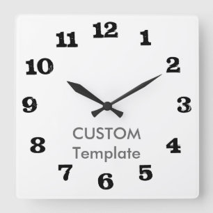 Custom Large 10.75" Square Wall Clock STEAK Font