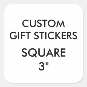 Custom LARGE 3" SQUARE Gift Stickers Template
