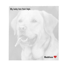 Custom Large Black &  White Photo Personalized Pet Notepad