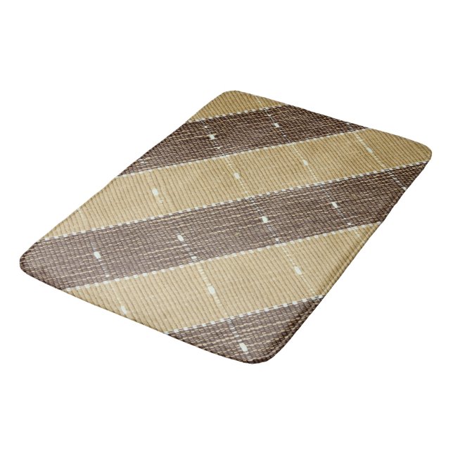 Custom Large Brown Striped Bath Mat (Angled)