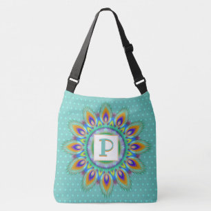 Custom large cross body tote bag psychedelic