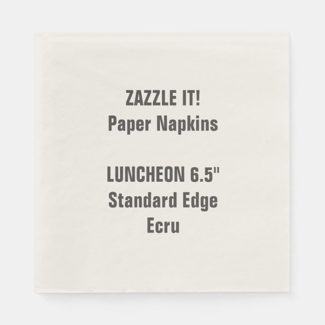 Custom Large ECRU Luncheon Paper Napkins Blank (Front)