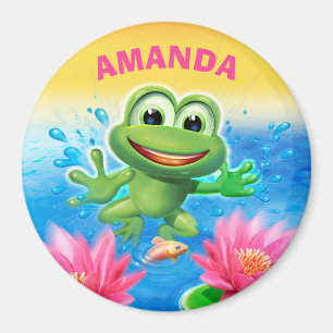 Custom large Fridge Magnet Leaping frog design