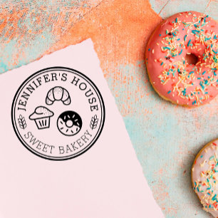 Custom Large Homemade Bakery Logo Circular Rubber Stamp