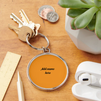 Custom Large Orange Round Keychain