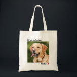 Custom Large Photo Personalized Dog Tote Bag<br><div class="desc">A cute tote bag featuring your favorite photo and two lines of custom text.    Add your text using the template form.  Use the "customize further" option to change the font size,  color or position.</div>